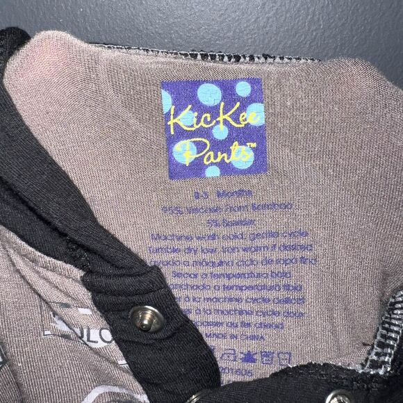 KicKee Pants 0-3m Hooded Romper - Bamboo - Brown - Black - Picture 8 of 8